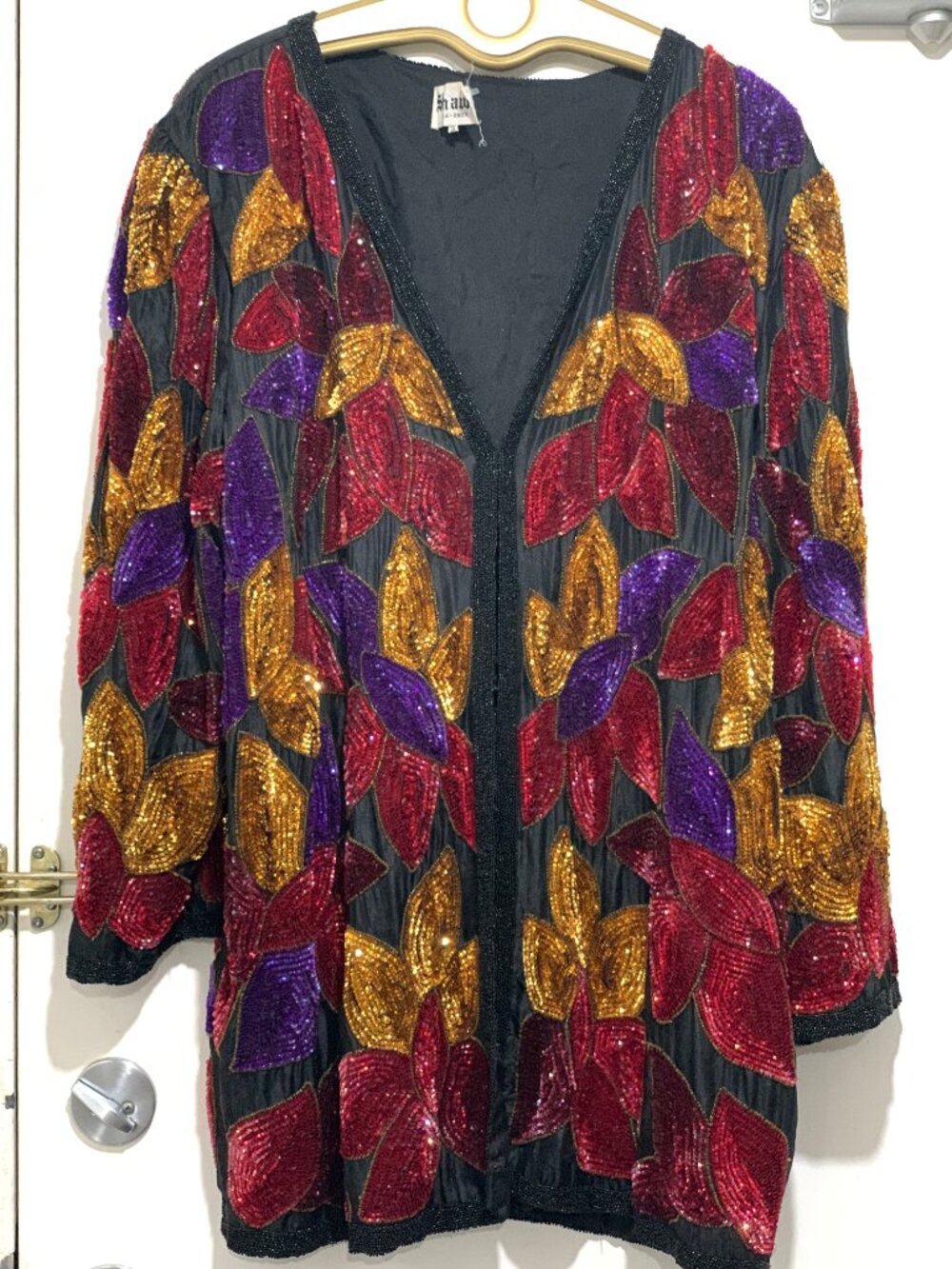 VINTAGE SHAWN MULTICOLOR EMBELLISHED TALL JACKETS SIZE 3X